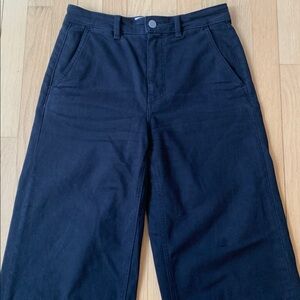 Everlane The Wide Leg Crop Pant Short Black Size 6 High Waisted Casual Neutral